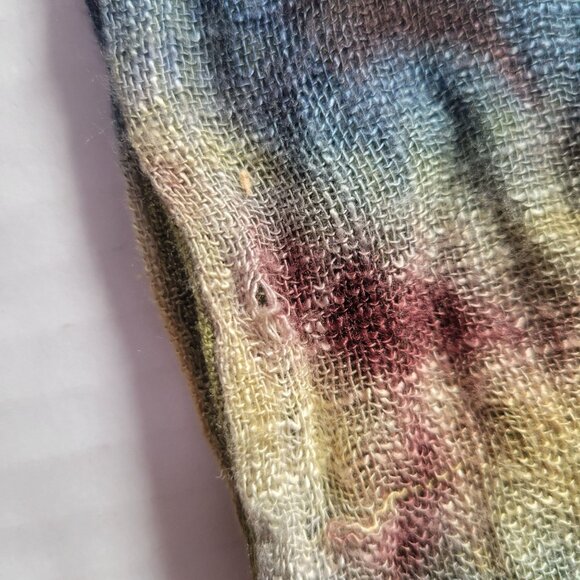 Rising Tide Hand-Dyed Green & Multicolor Rayon Infinity Scarf - Picture 4 of 7